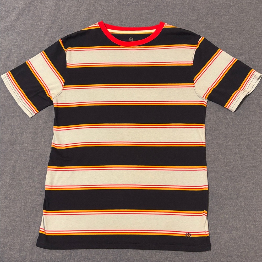 Zine T-shirt Size Large Excellent Condition Navy Light Blue Red Orange White